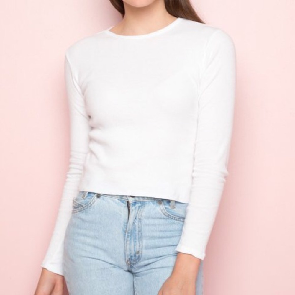 White Long Sleeve Brandy Melville Shirt